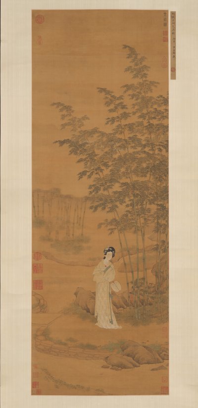 Dame i en bambuslund. af Qiu Ying