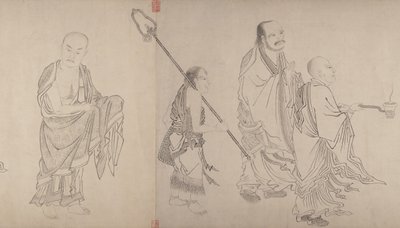 The Sixteen Luohans, 1500-tallet. af Qiu Ying