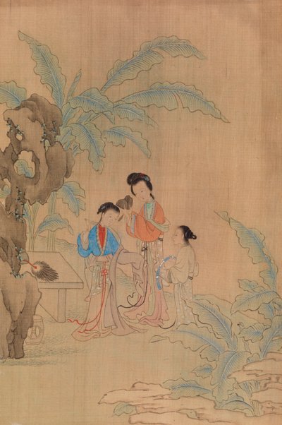 Tre skikkelser i landskab af Qiu Ying