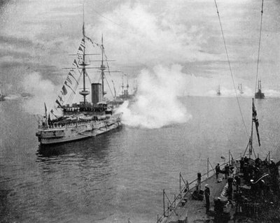 En salut fra Hjemmeflåden, 1907 1908. af Queen Alexandra
