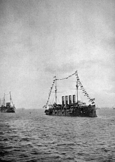 Naval review ud for Portsmouths kyst, 1907 1908. af Queen Alexandra