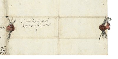 Adresseblad af et brev fra Elizabeth I af England til Henri IV af Frankrig, ca. 1596 af Queen Elizabeth I of England and