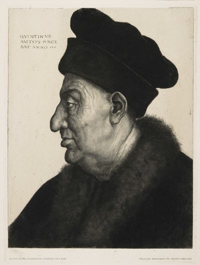 Portrætstudie, ætset af Peter von Halm (1854-1923) af Quentin (after) Massys