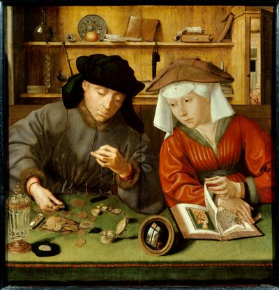 Pengeveksleren og hans kone af Quentin Massys or Matsys