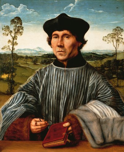 Portræt af en kanon, af Quinten Matsys (1466-1530), olie på lærred af Quentin Metsys