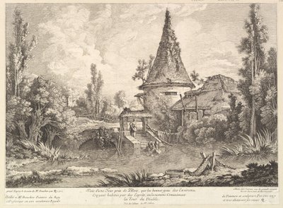 Udsigt over Tower nær Blois, midten af det 18. århundrede. af Quentin Pierre Chedel