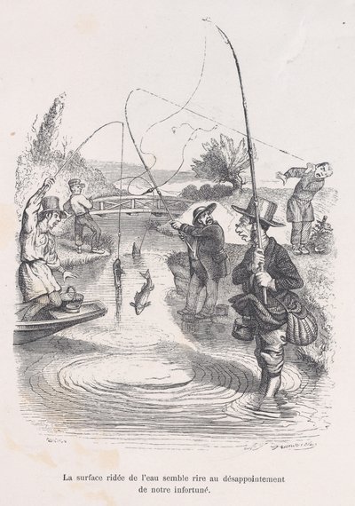 Det rislende vand ser ud til at håne vores ulykke. fra The Little Miserie of Human L..., 1843. af Quichon