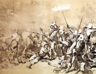 Slaget ved Adoua i 1896 af Q. Cenni. sd. omkring 1896. af Quinto Cenni