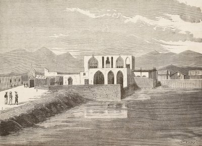 Den italienske viceguvernørs palads, Massawa, Eritrea, gravering fra en tegning af Quinto Cenni og en skitse af Pieragostini, fra L