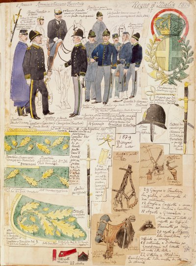 Uniforms of Forestry Administration of Kingdom of Italy, farveplade af Quinto Cenni af Quinto Cenni