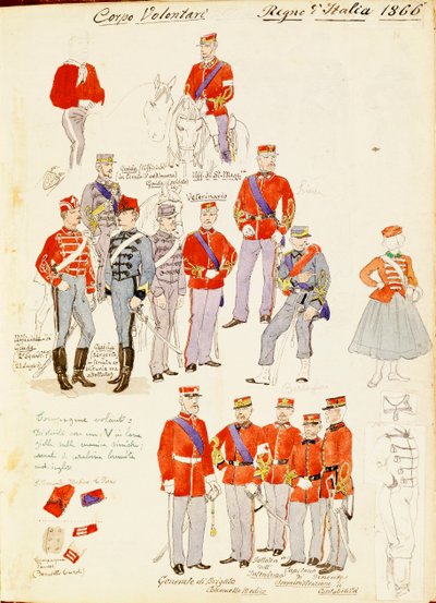 Uniforms of Volunteer Corp of Kingdom of Italy, farveplade af Quinto Cenni af Quinto Cenni
