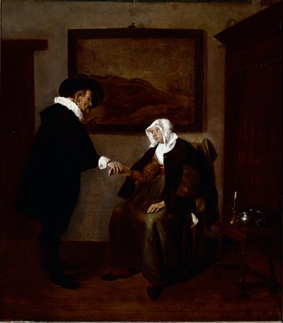 Lægebesøget (olie på lærred, ca. 1655) af Quiringh Gerritsz. van Brekelenkam