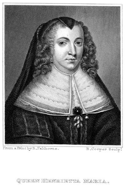 Henrietta Maria 1609-1669. dronning med kong Charles I 1600-1649, 1800-tallet. af R. Cooper