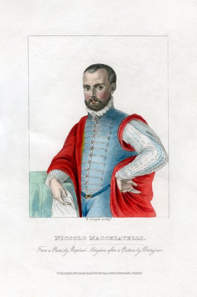 Niccolo Machiavelli, italiensk politisk filosof fra renæssancen. af R. Cooper