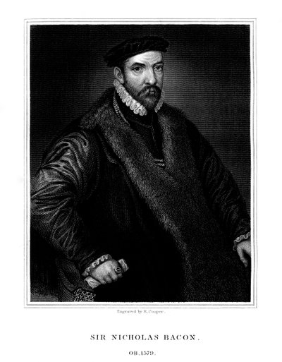 Sir Nicholas Bacon, engelsk politiker, 1826. af R. Cooper