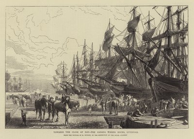 Mod dagens slutning, Canada Timber Docks, Liverpool af R. Dudley