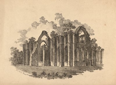 Den østlige del af Fountains Abbey af R. Dunning
