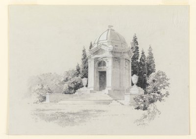 Gengivelse af et mausoleum af R. E.