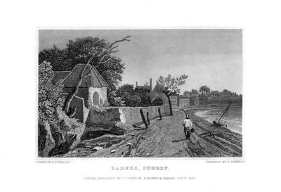 Barnes, Surrey, 1830. af R. Winkles