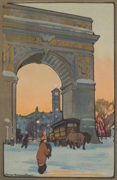 Washington Arch ved Winter Twilight, 1914. af Rachael Robinson Elmer