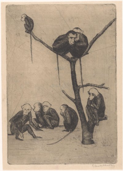 Aber sidder i og nær et træ af Rachel van Dantzig (signed by artist)
