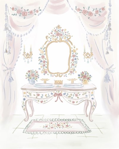 Elegant blomsterinspireret toiletbord af Radhika Modi