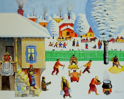 On Christmas Tree, 2006 (olie på lærred) af Radi Nedelchev