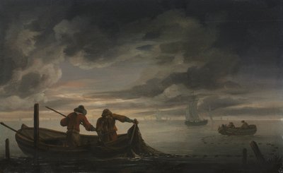 An Estuary Scene with Fisherman, andet kvartal af 1600-tallet. af Rafel Govertsz. Camphuysen