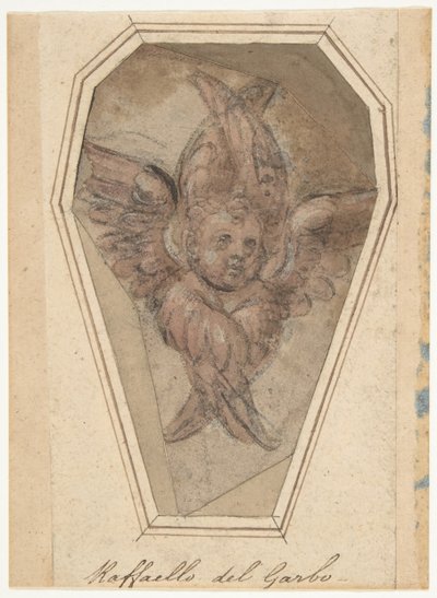 En Seraf tegneserie til et broderi, 1466-1524. af Raffaellino del Garbo
