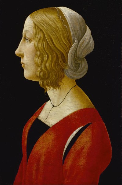Portræt af en ung kvinde - Buste af en ung kvinde af Raffaellino del Garbo