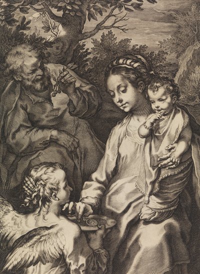 Den hellige familie med grødskålen, ca. 1580-ca. 1614. af Raffaello Guidi