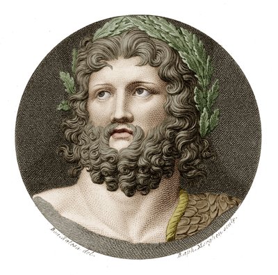 Zeus (farvet gravering) af Raffaello Sanzio Morghen