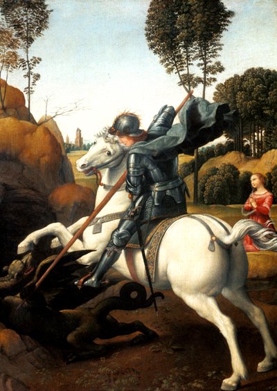 Sankt Georg og dragen, c1506 af Raffaello Sanzio Raphael