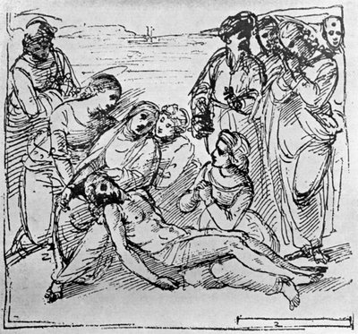 Studie til gravlæggelsen, 1913. af Raffaello Sanzio Raphael