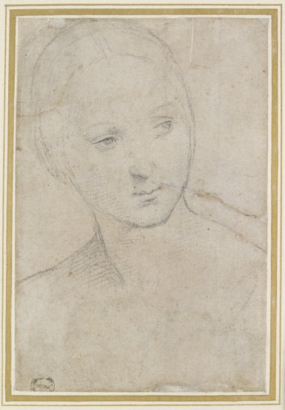 Studie af en ung kvindes hoved, af Raffaello Sanzio Raphael