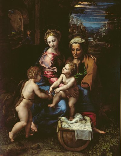 Den hellige familie (La Perla) ca. 1518 af Raffaello Sanzio Raphael