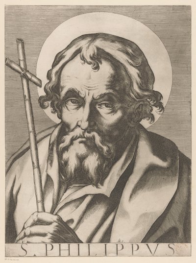 Sankt Filip St. Philip (titel på objekt) Kristus, Maria og de tolv apostelen (serietitel) The Sacred Apostolic College (serietitel) af Raffaello Schiaminossi