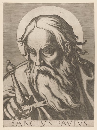 Sankt Paul Saint Paul (titel på objekt) Kristus, Maria og de tolv apostelen (serietitel) The Sacred Apostolic College (serietitel) af Raffaello Schiaminossi