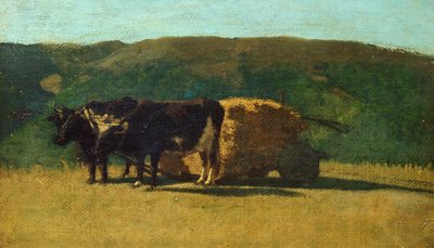 Sort oksetrækvogn af Raffaello Sernesi (1838-1866) af Raffaello Sernesi