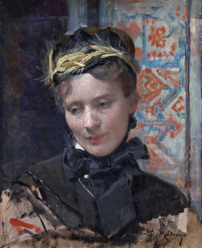 Portrait of a Lady - Maleri af Raimundo de Madrazo y Garreta (1841-1920), Olie på lærred 1885-1896 - National Gallery, London 49,5x40 af Raimundo de Madrazo y Garreta