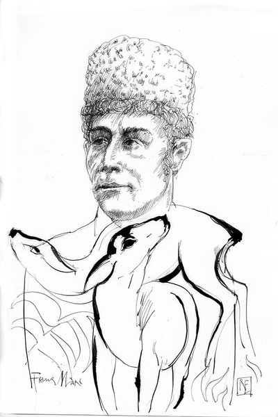 Franz Marc / tegning af Rainer Ehrt af Rainer Ehrt
