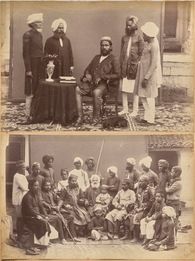 Ramkishore Singh, Rewa (forside, øverst); Mowhri Rahman Alli Khans familie, Rewa (forside, nederst) af Raja Deen Dayal