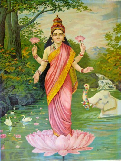 Lakshmi af Raja Ravi Varma af Raja Ravi Varma