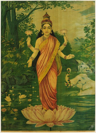 Lakshmi, af Raja Ravi Varma, 1930