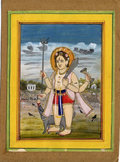 En stående figur af Bhairava, en form af Śiva. af Rajasthan School