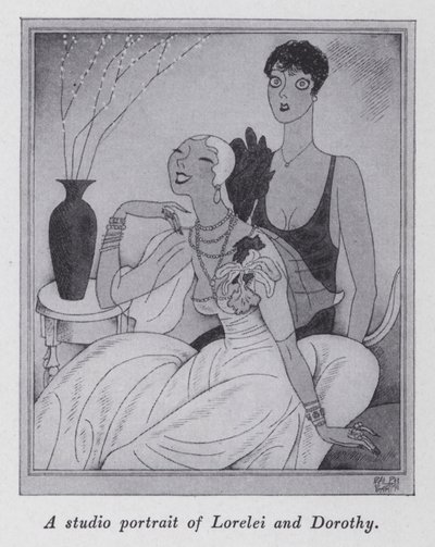 Illustration til "But Gentlemen Marry Brunettes" af Anita Loos (litho) af Ralph Barton