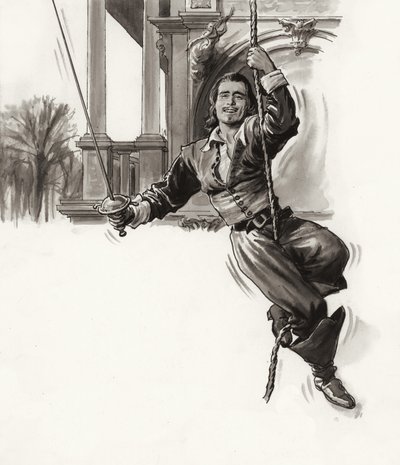 Douglas Fairbanks (gouache på papir) af Ralph Bruce