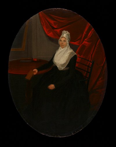 Portræt af en urmagerkone i Connecticut, ca. 1800. af Ralph Earl