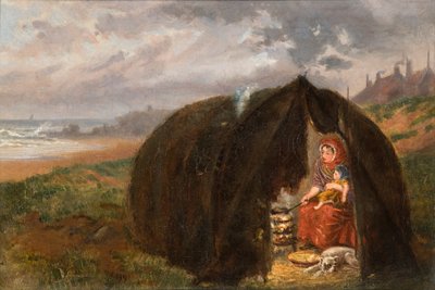 Sigøjnere slog lejr på stranden, nær South Shields, 1876 af Ralph Hedley