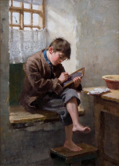 Hjemmeundervisning, 1887 af Ralph Hedley